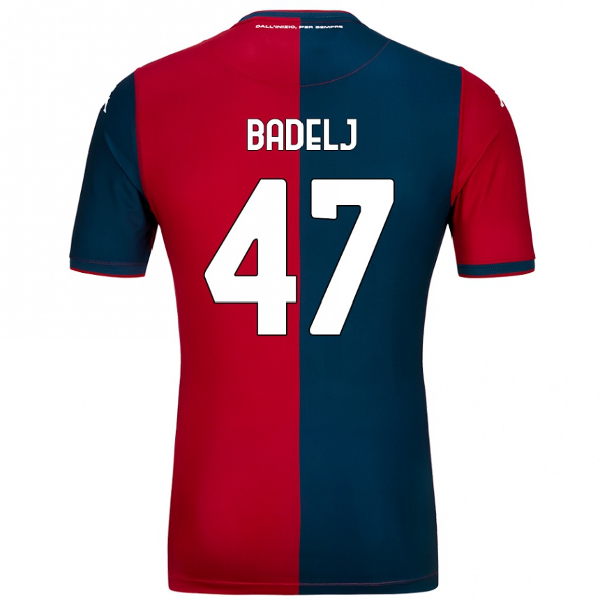 Kinder Fußball Milan Badelj #47 Rot Dunkelblau Heimtrikot Trikot 2024/25 T-Shirt Luxemburg