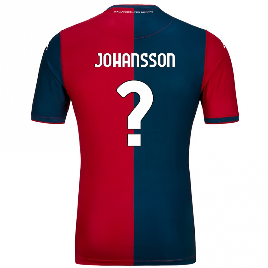 Kinder Fußball Vincent Johansson #0 Rot Dunkelblau Heimtrikot Trikot 2024/25 T-Shirt Luxemburg