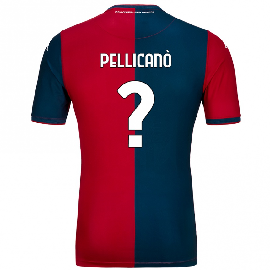 Kinder Fußball Antonino Pellicanò #0 Rot Dunkelblau Heimtrikot Trikot 2024/25 T-Shirt Luxemburg