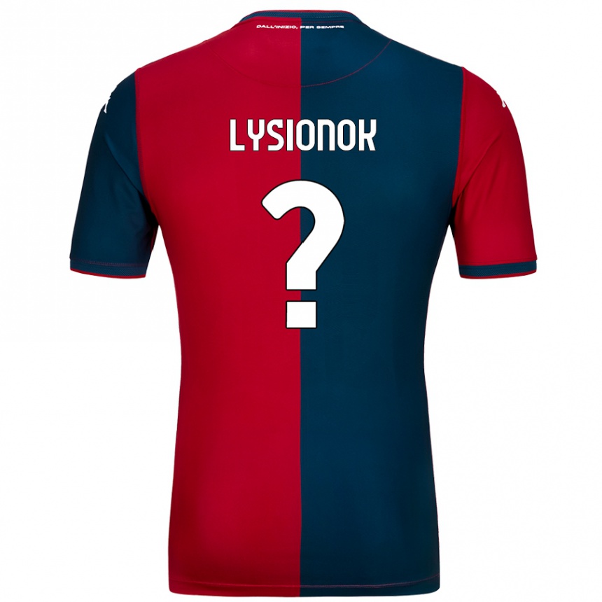 Kinder Fußball Ernestas Lysionok #0 Rot Dunkelblau Heimtrikot Trikot 2024/25 T-Shirt Luxemburg