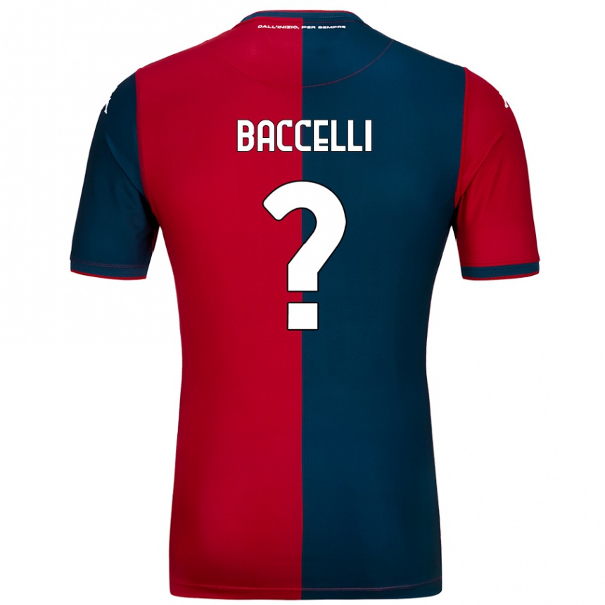 Kinder Fußball Pietro Baccelli #0 Rot Dunkelblau Heimtrikot Trikot 2024/25 T-Shirt Luxemburg