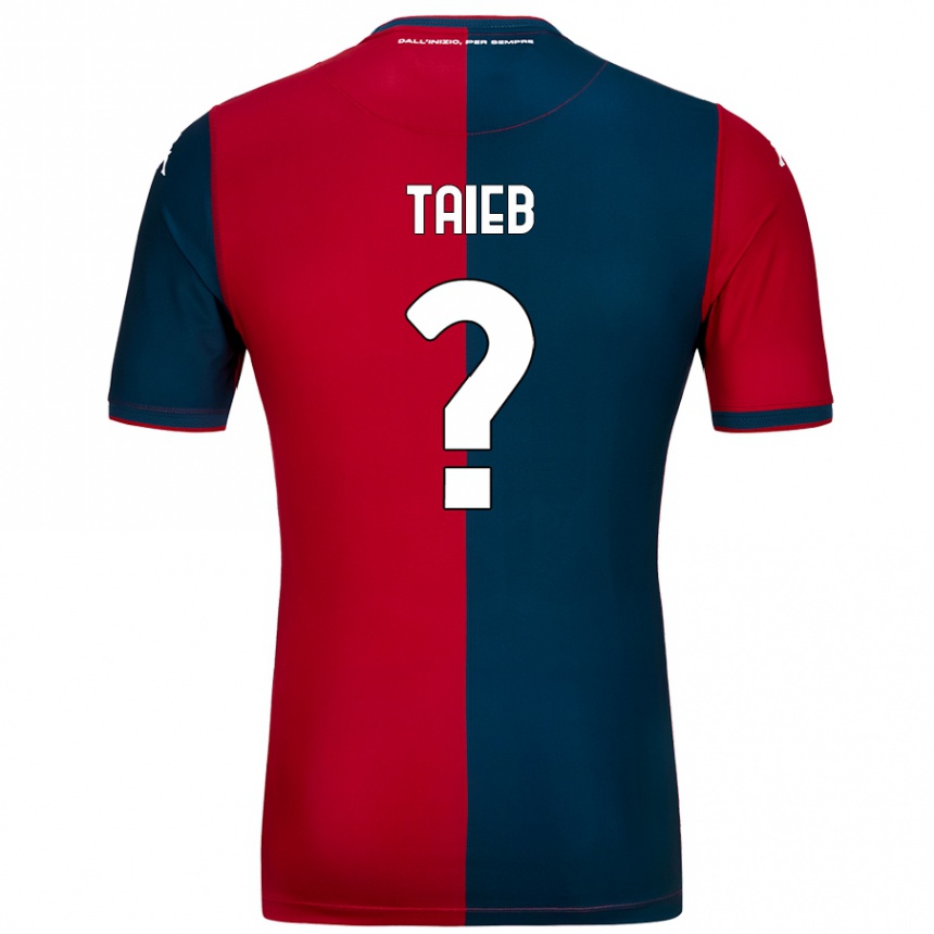 Kinder Fußball Chad Taieb #0 Rot Dunkelblau Heimtrikot Trikot 2024/25 T-Shirt Luxemburg