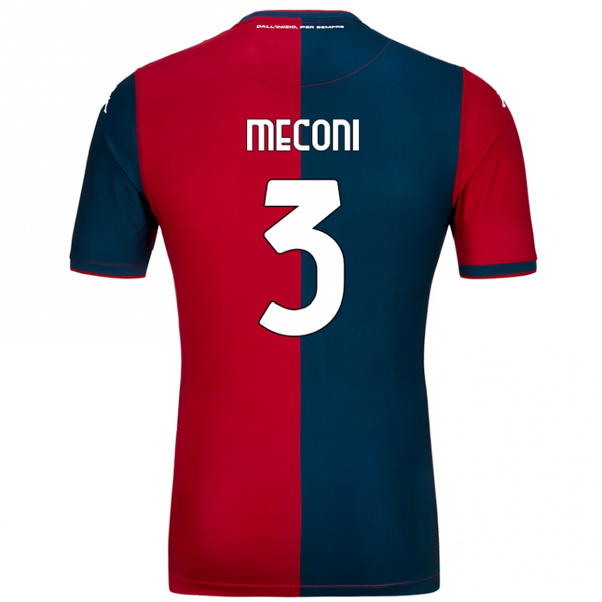 Kinder Fußball Edoardo Meconi #3 Rot Dunkelblau Heimtrikot Trikot 2024/25 T-Shirt Luxemburg