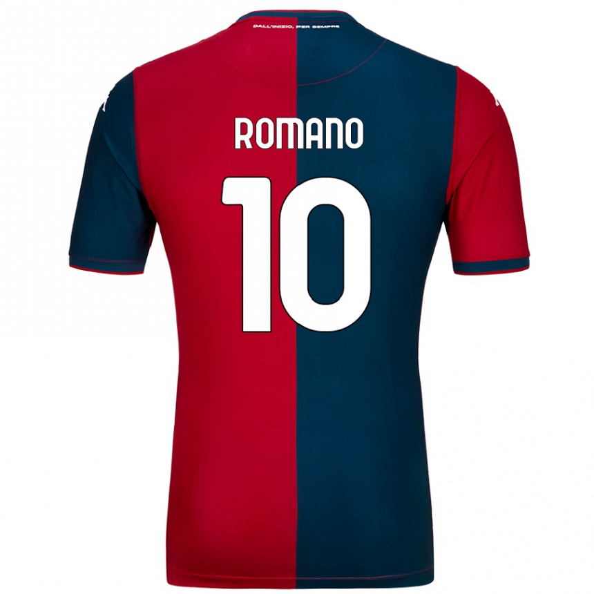 Kinder Fußball Marco Romano #10 Rot Dunkelblau Heimtrikot Trikot 2024/25 T-Shirt Luxemburg