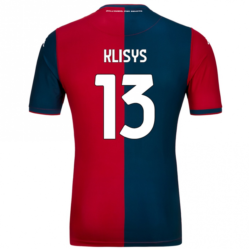 Kinder Fußball Lukas Klisys #13 Rot Dunkelblau Heimtrikot Trikot 2024/25 T-Shirt Luxemburg