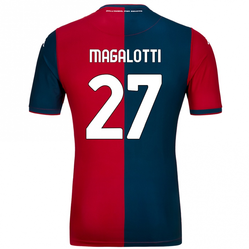 Kinder Fußball Gabriele Magalotti #27 Rot Dunkelblau Heimtrikot Trikot 2024/25 T-Shirt Luxemburg