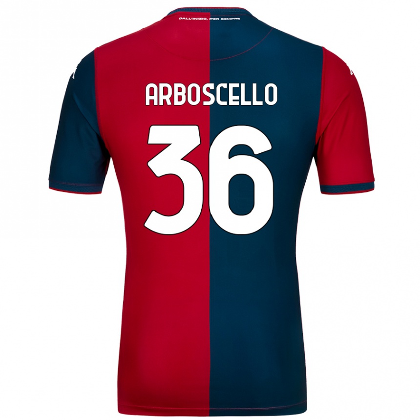 Kinder Fußball Riccardo Arboscello #36 Rot Dunkelblau Heimtrikot Trikot 2024/25 T-Shirt Luxemburg