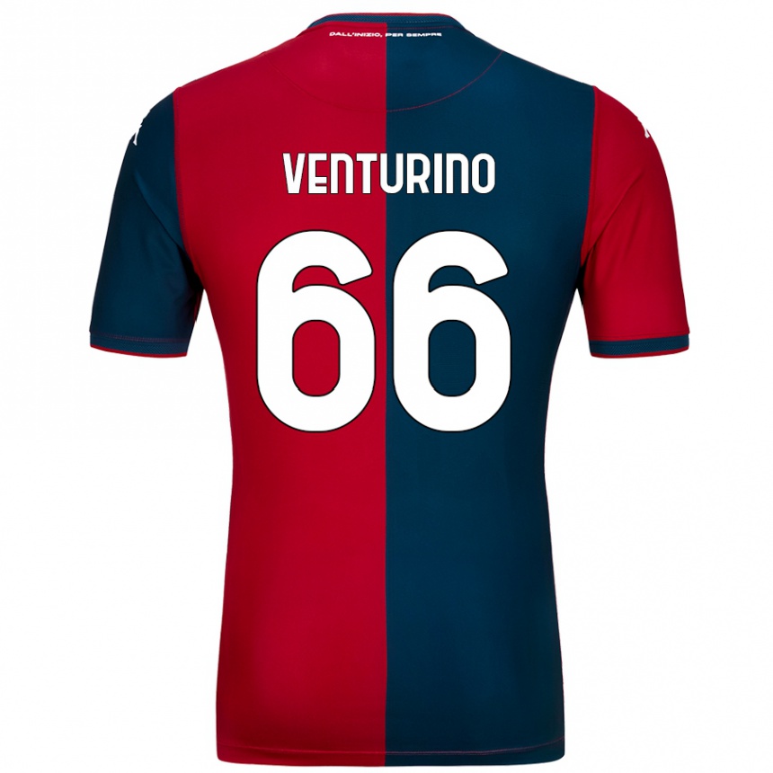 Kinder Fußball Lorenzo Venturino #66 Rot Dunkelblau Heimtrikot Trikot 2024/25 T-Shirt Luxemburg