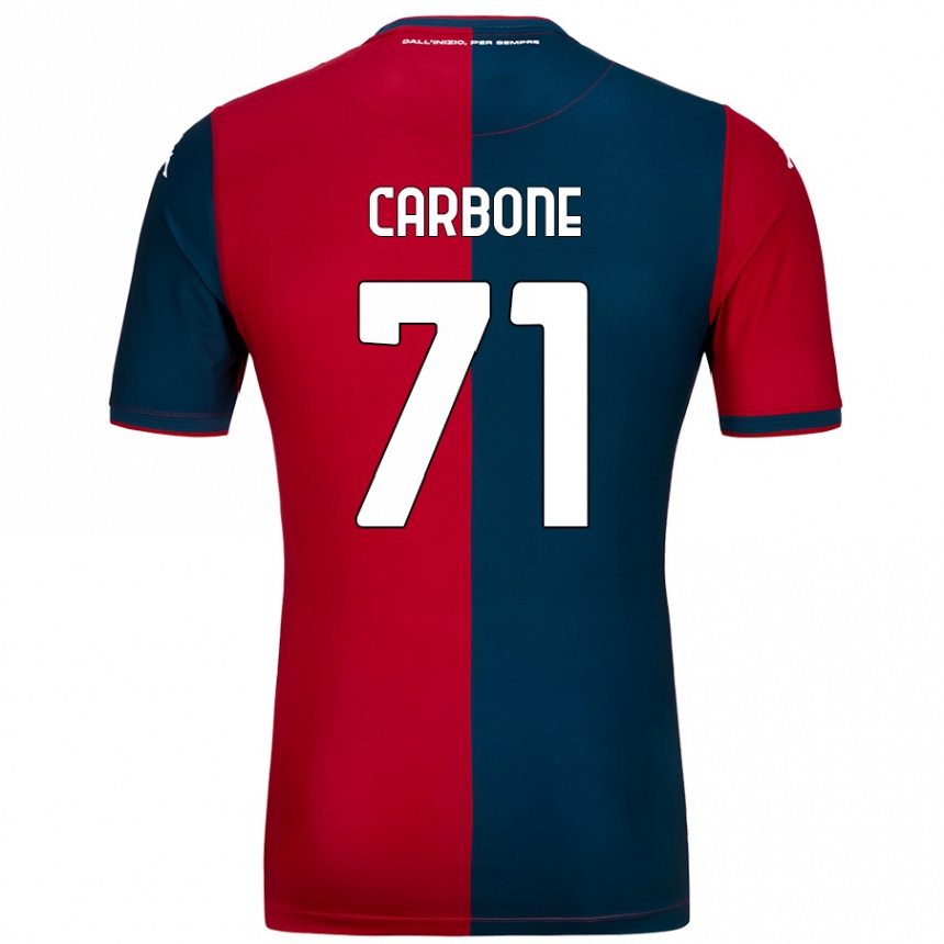 Kinder Fußball Filippo Carbone #71 Rot Dunkelblau Heimtrikot Trikot 2024/25 T-Shirt Luxemburg