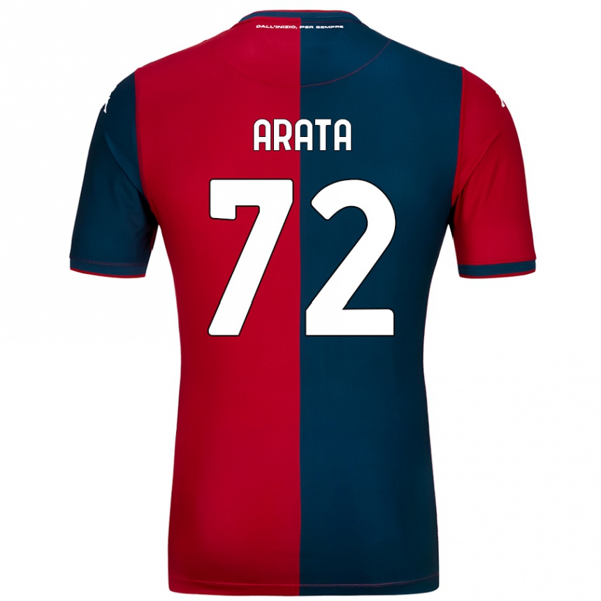 Kinder Fußball Stefano Arata #72 Rot Dunkelblau Heimtrikot Trikot 2024/25 T-Shirt Luxemburg