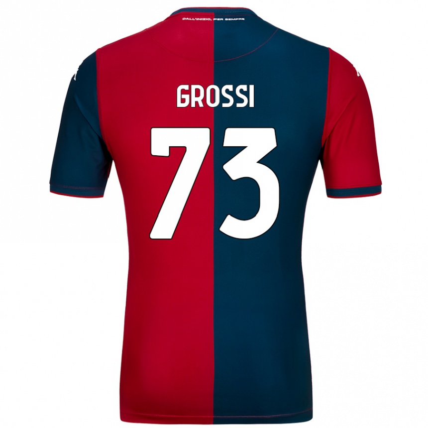 Kinder Fußball Jacopo Grossi #73 Rot Dunkelblau Heimtrikot Trikot 2024/25 T-Shirt Luxemburg