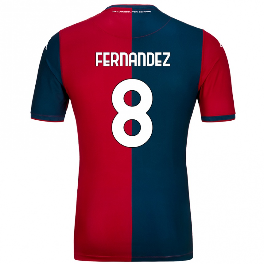 Kinder Fußball Maria Fernandez #8 Rot Dunkelblau Heimtrikot Trikot 2024/25 T-Shirt Luxemburg