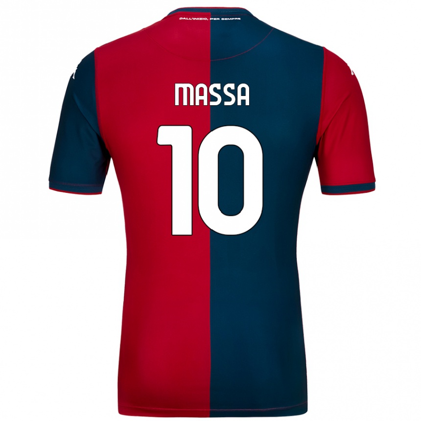 Kinder Fußball Alessandra Massa #10 Rot Dunkelblau Heimtrikot Trikot 2024/25 T-Shirt Luxemburg