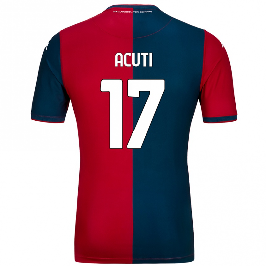 Kinder Fußball Arianna Acuti #17 Rot Dunkelblau Heimtrikot Trikot 2024/25 T-Shirt Luxemburg