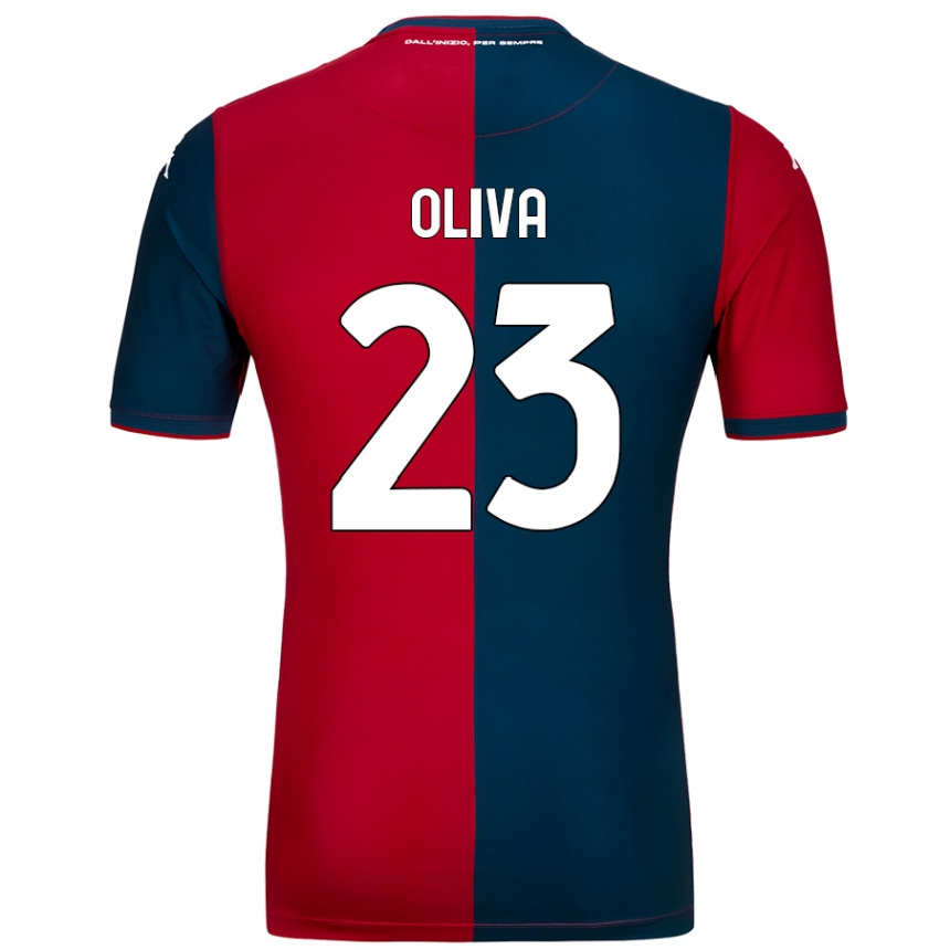 Kinder Fußball Eleonora Oliva #23 Rot Dunkelblau Heimtrikot Trikot 2024/25 T-Shirt Luxemburg