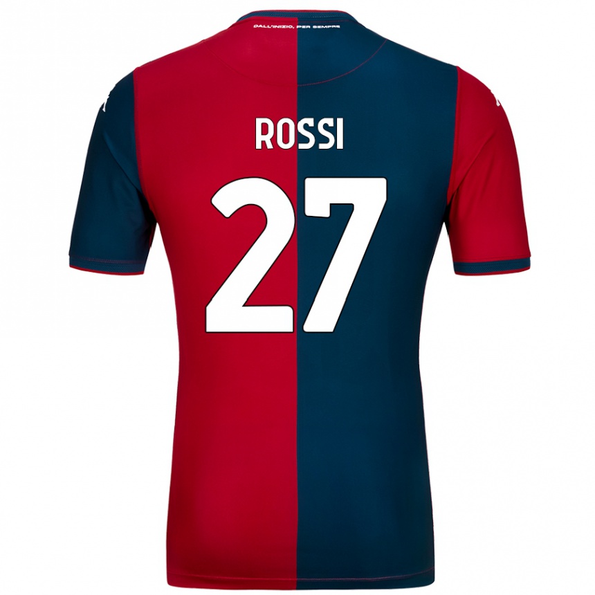 Kinder Fußball Lucrezia Rossi #27 Rot Dunkelblau Heimtrikot Trikot 2024/25 T-Shirt Luxemburg