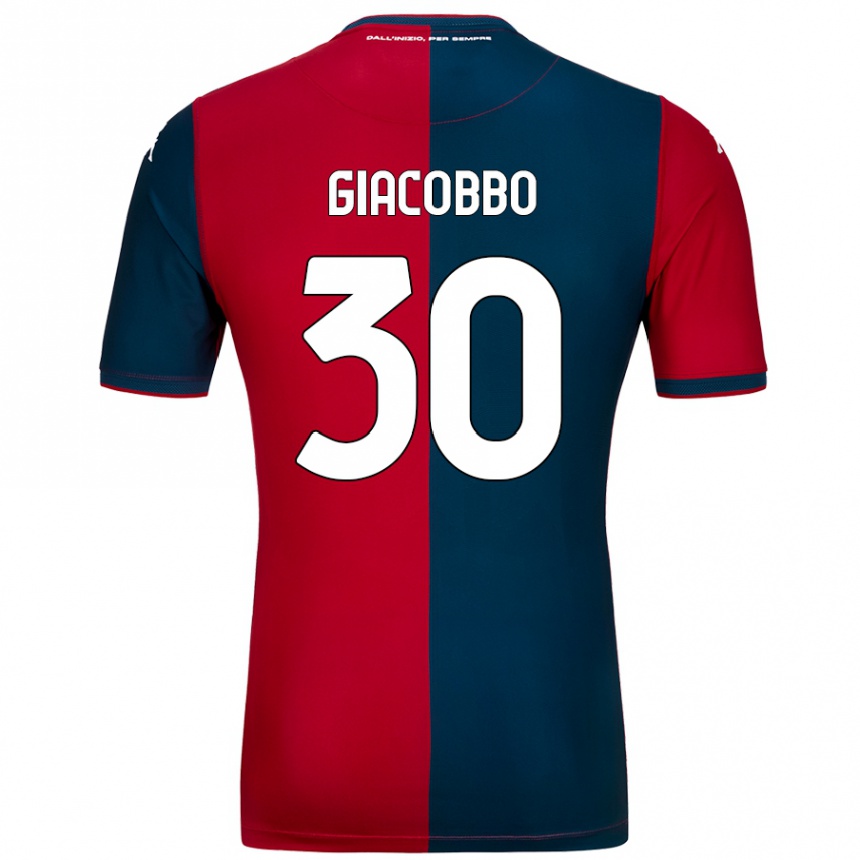 Kinder Fußball Giulia Giacobbo #30 Rot Dunkelblau Heimtrikot Trikot 2024/25 T-Shirt Luxemburg