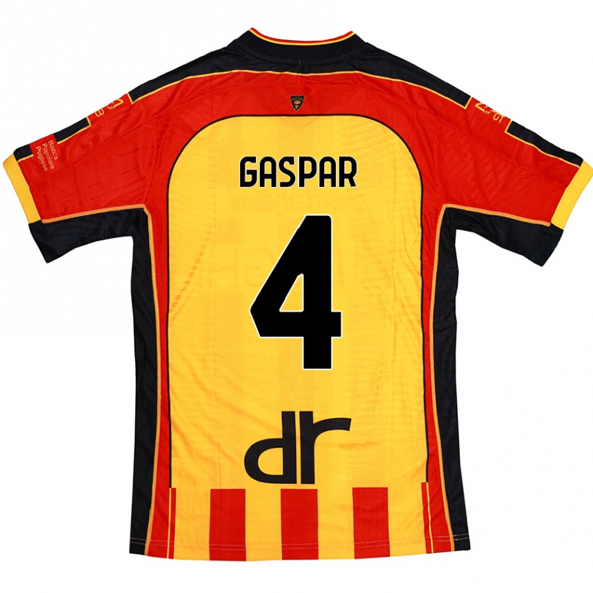 Kinder Fußball Kialonda Gaspar #4 Gelb Rot Heimtrikot Trikot 2024/25 T-Shirt Luxemburg