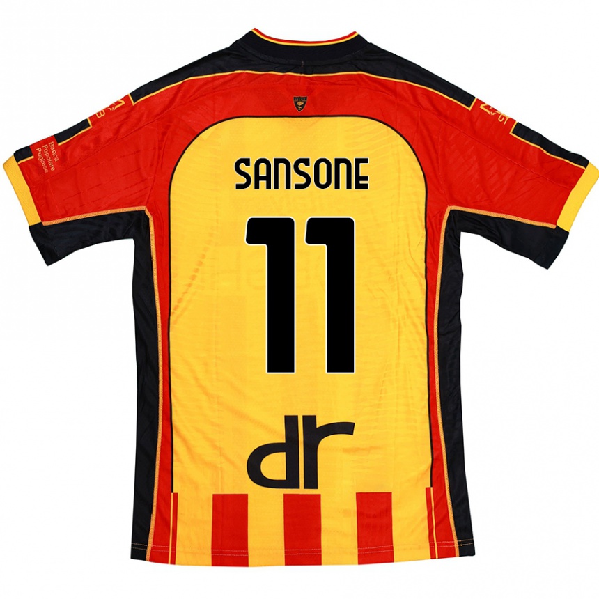 Kinder Fußball Nicola Sansone #11 Gelb Rot Heimtrikot Trikot 2024/25 T-Shirt Luxemburg