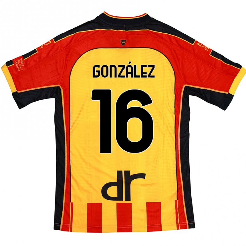 Kinder Fußball Joan González #16 Gelb Rot Heimtrikot Trikot 2024/25 T-Shirt Luxemburg