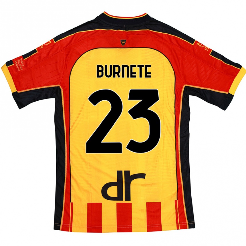 Kinder Fußball Rareș Burnete #23 Gelb Rot Heimtrikot Trikot 2024/25 T-Shirt Luxemburg