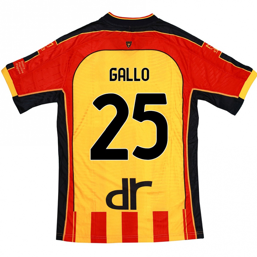 Kinder Fußball Antonino Gallo #25 Gelb Rot Heimtrikot Trikot 2024/25 T-Shirt Luxemburg