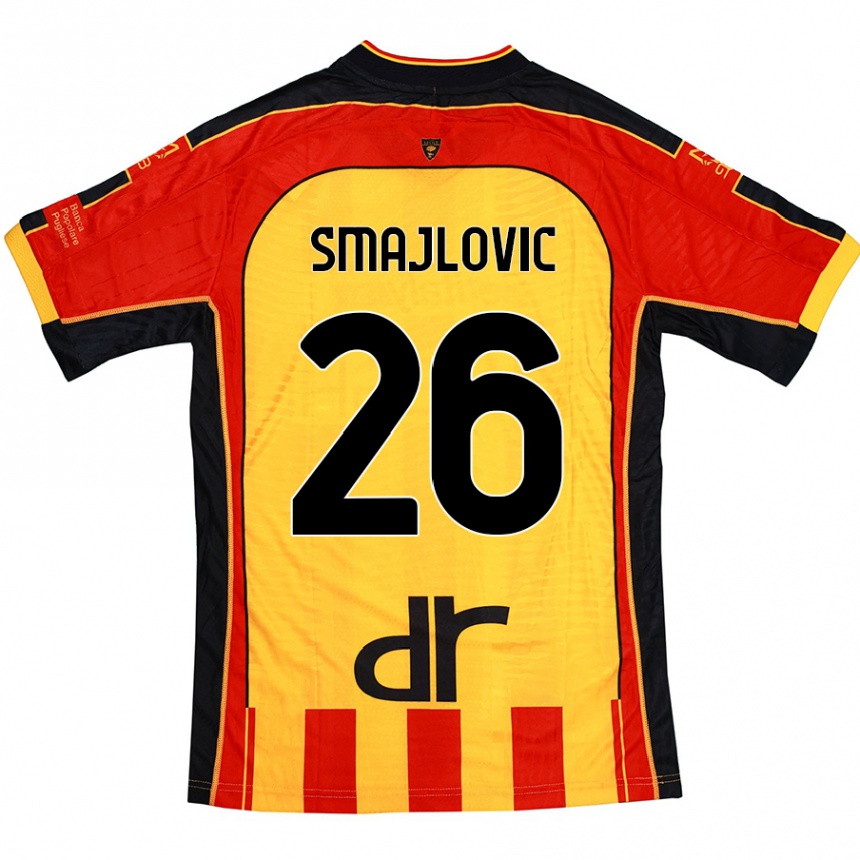 Kinder Fußball Zinedin Smajlovic #26 Gelb Rot Heimtrikot Trikot 2024/25 T-Shirt Luxemburg