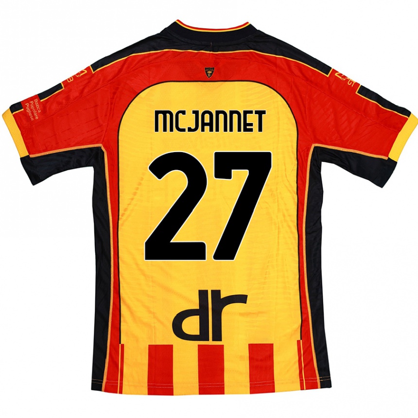 Kinder Fußball Ed Mcjannet #27 Gelb Rot Heimtrikot Trikot 2024/25 T-Shirt Luxemburg