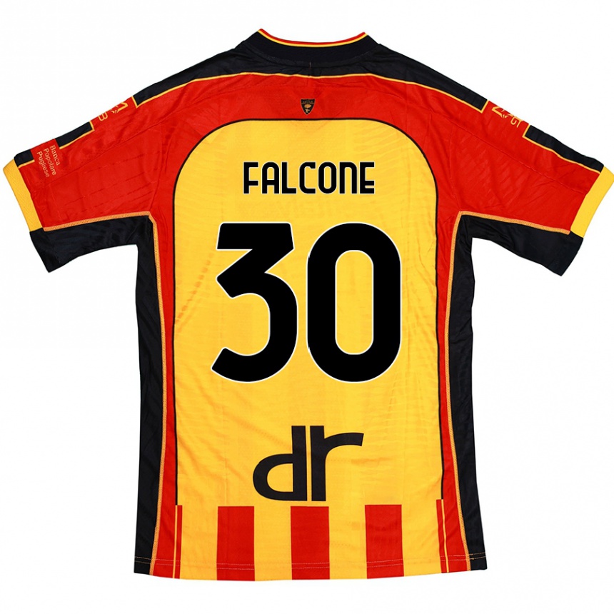 Kinder Fußball Wladimiro Falcone #30 Gelb Rot Heimtrikot Trikot 2024/25 T-Shirt Luxemburg