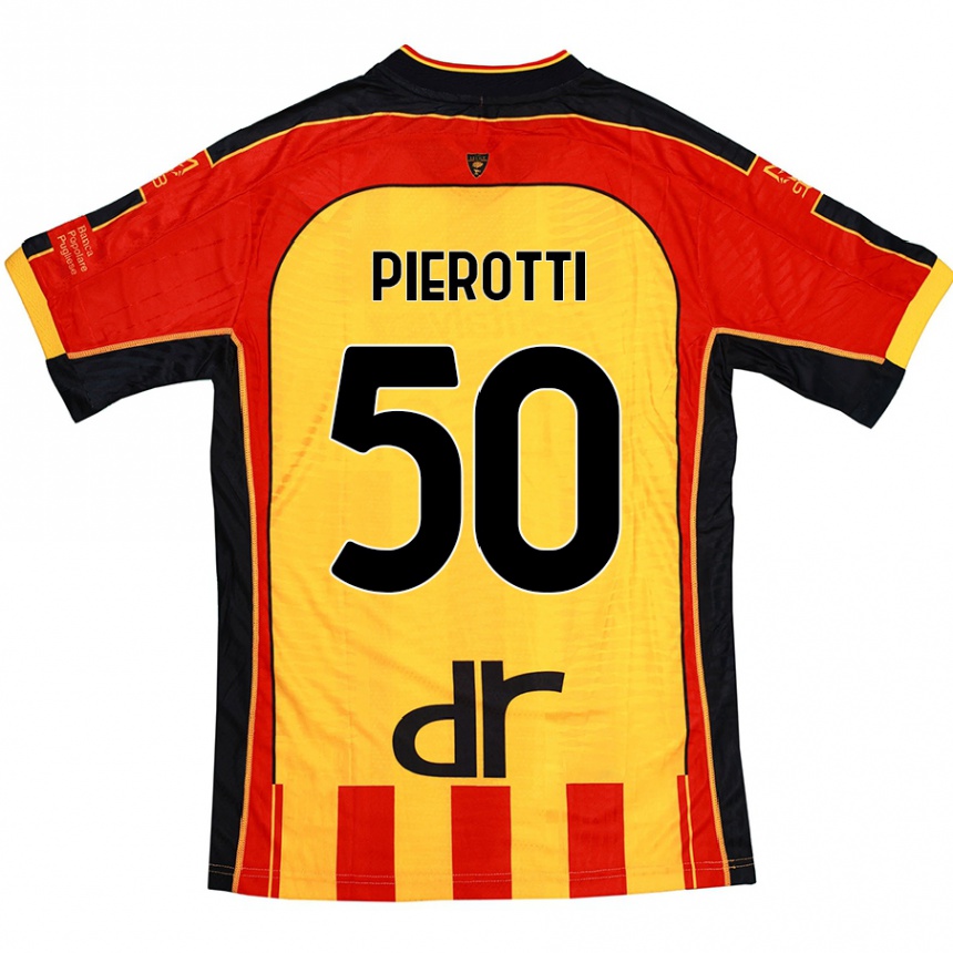 Kinder Fußball Santiago Pierotti #50 Gelb Rot Heimtrikot Trikot 2024/25 T-Shirt Luxemburg