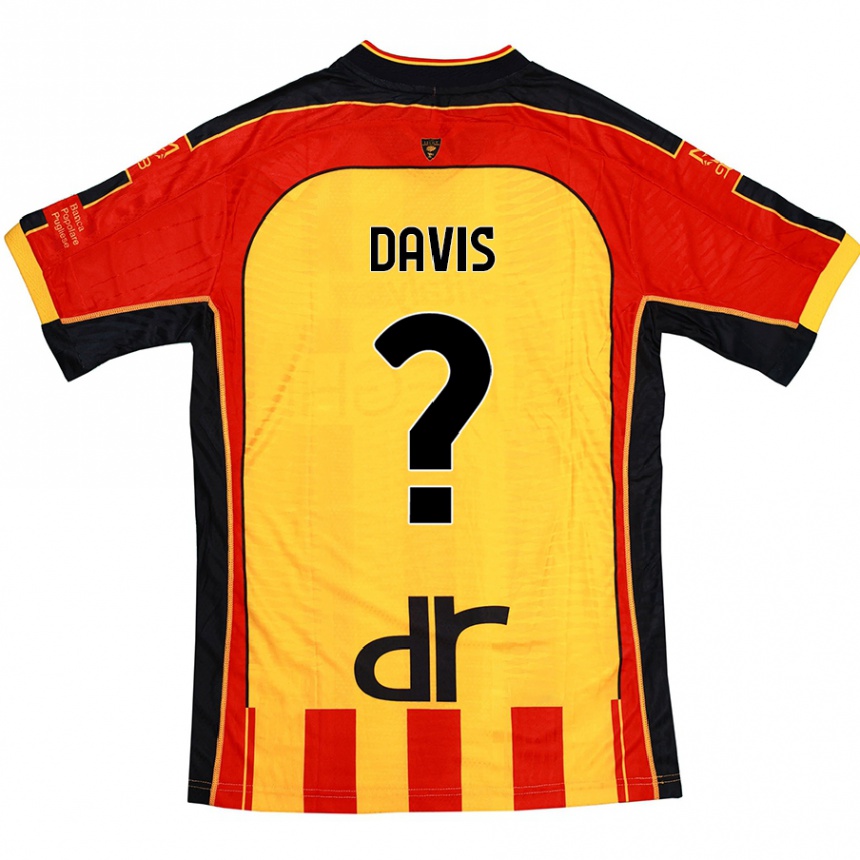 Kinder Fußball Sammi Davis #0 Gelb Rot Heimtrikot Trikot 2024/25 T-Shirt Luxemburg