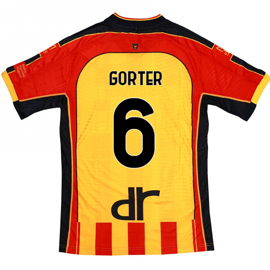 Kinder Fußball Olaf Gorter #6 Gelb Rot Heimtrikot Trikot 2024/25 T-Shirt Luxemburg