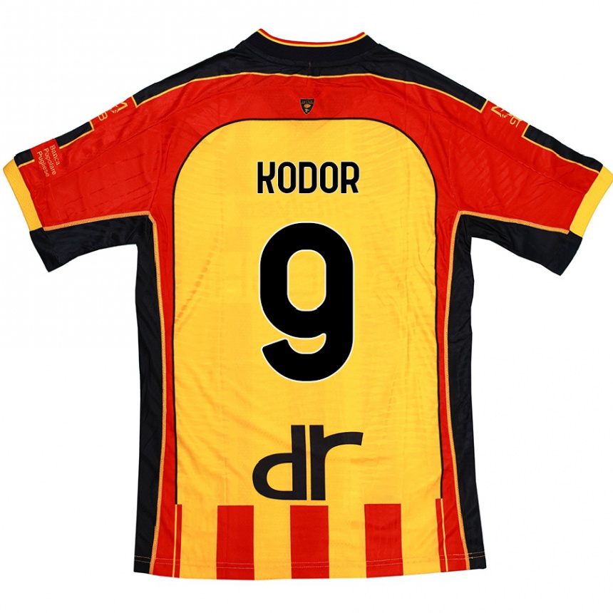 Kinder Fußball Jason Kodor #9 Gelb Rot Heimtrikot Trikot 2024/25 T-Shirt Luxemburg