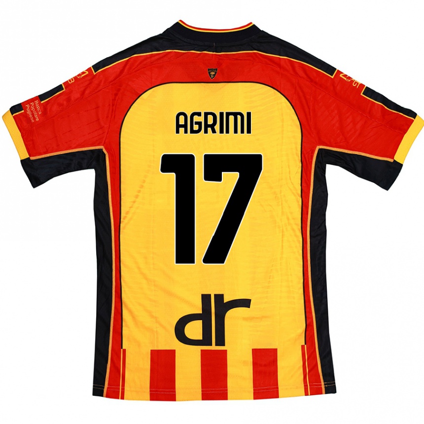 Kinder Fußball Matteo Agrimi #17 Gelb Rot Heimtrikot Trikot 2024/25 T-Shirt Luxemburg