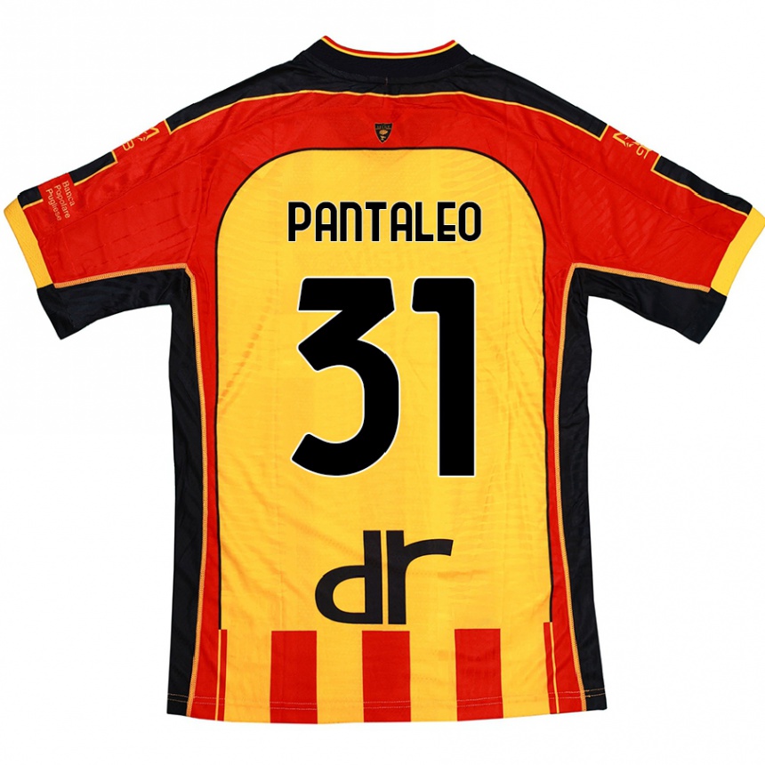 Kinder Fußball Dario Pantaleo #31 Gelb Rot Heimtrikot Trikot 2024/25 T-Shirt Luxemburg