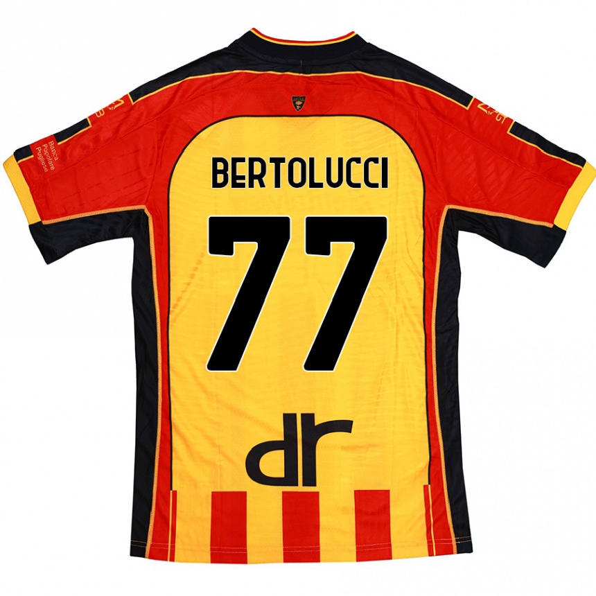 Kinder Fußball Sandro Bertolucci #77 Gelb Rot Heimtrikot Trikot 2024/25 T-Shirt Luxemburg