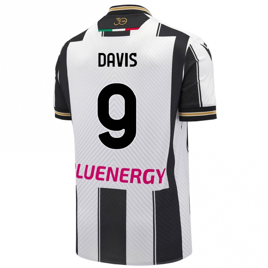 Kinder Fußball Keinan Davis #9 Weiß Schwarz Heimtrikot Trikot 2024/25 T-Shirt Luxemburg