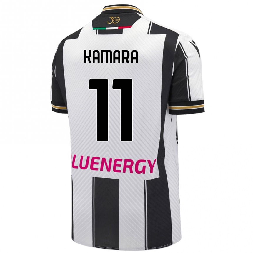 Kinder Fußball Hassane Kamara #11 Weiß Schwarz Heimtrikot Trikot 2024/25 T-Shirt Luxemburg