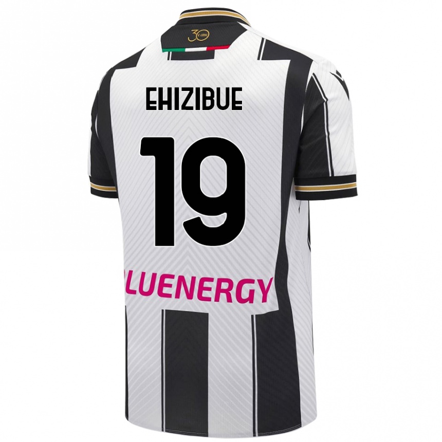 Kinder Fußball Kingsley Ehizibue #19 Weiß Schwarz Heimtrikot Trikot 2024/25 T-Shirt Luxemburg