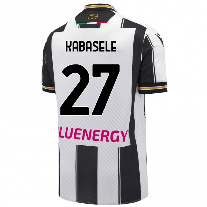 Kinder Fußball Christian Kabasele #27 Weiß Schwarz Heimtrikot Trikot 2024/25 T-Shirt Luxemburg