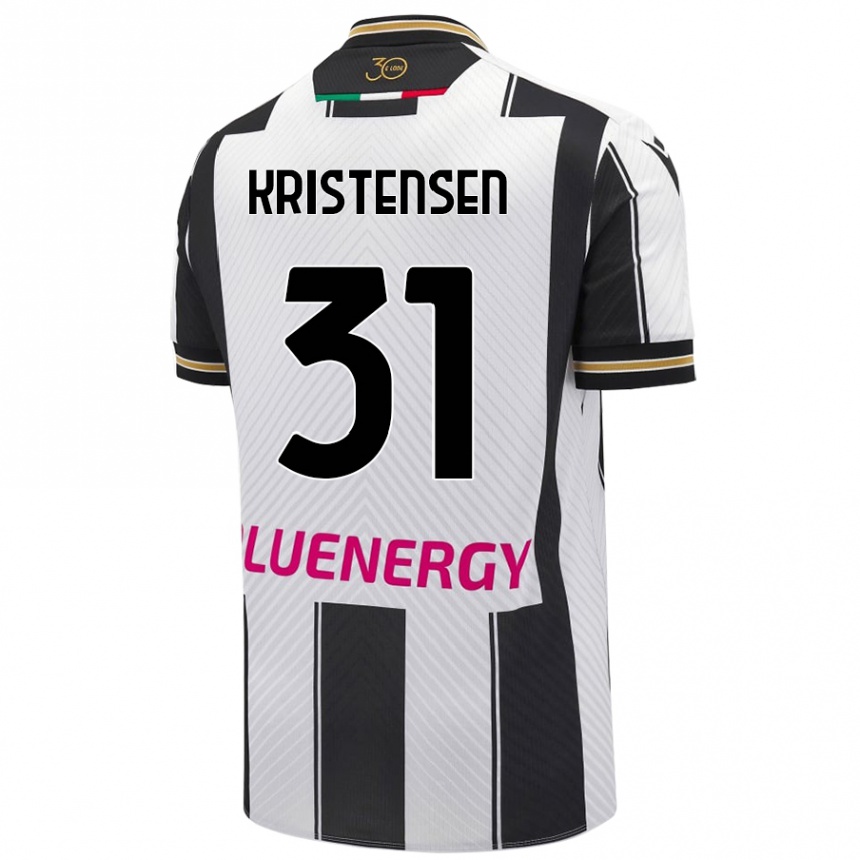 Kinder Fußball Thomas Kristensen #31 Weiß Schwarz Heimtrikot Trikot 2024/25 T-Shirt Luxemburg