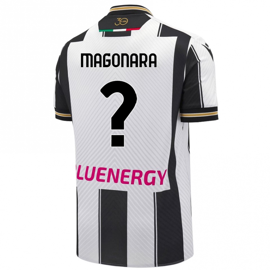 Kinder Fußball Matteo Magonara #0 Weiß Schwarz Heimtrikot Trikot 2024/25 T-Shirt Luxemburg