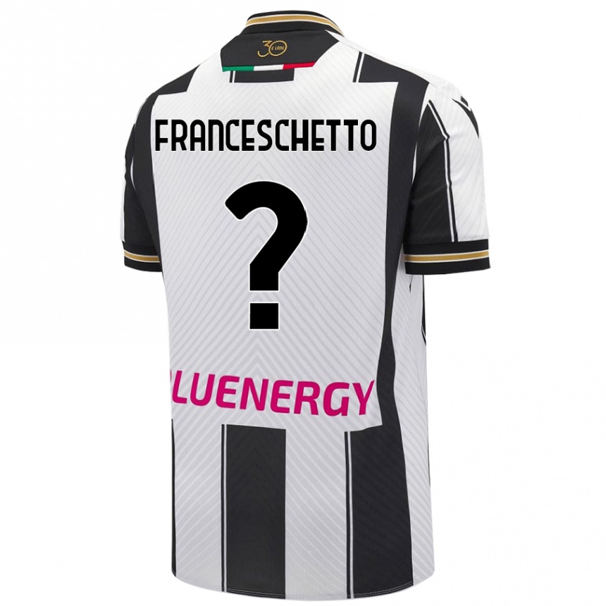 Kinder Fußball Mattia Franceschetto #0 Weiß Schwarz Heimtrikot Trikot 2024/25 T-Shirt Luxemburg