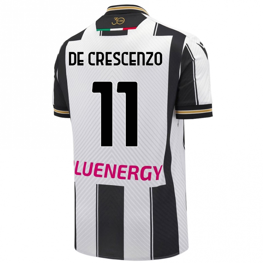 Kinder Fußball Marco De Crescenzo #11 Weiß Schwarz Heimtrikot Trikot 2024/25 T-Shirt Luxemburg