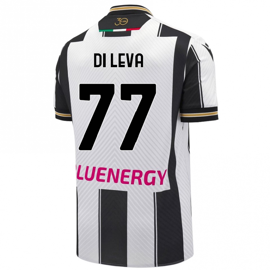 Kinder Fußball Vincenzo Di Leva #77 Weiß Schwarz Heimtrikot Trikot 2024/25 T-Shirt Luxemburg