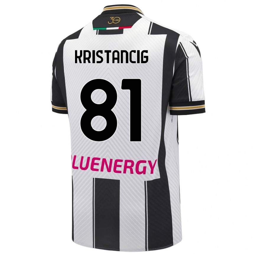 Kinder Fußball Luca Kristancig #81 Weiß Schwarz Heimtrikot Trikot 2024/25 T-Shirt Luxemburg