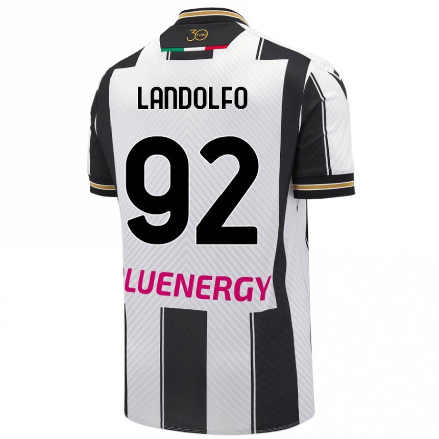 Kinder Fußball Tommaso Landolfo #92 Weiß Schwarz Heimtrikot Trikot 2024/25 T-Shirt Luxemburg