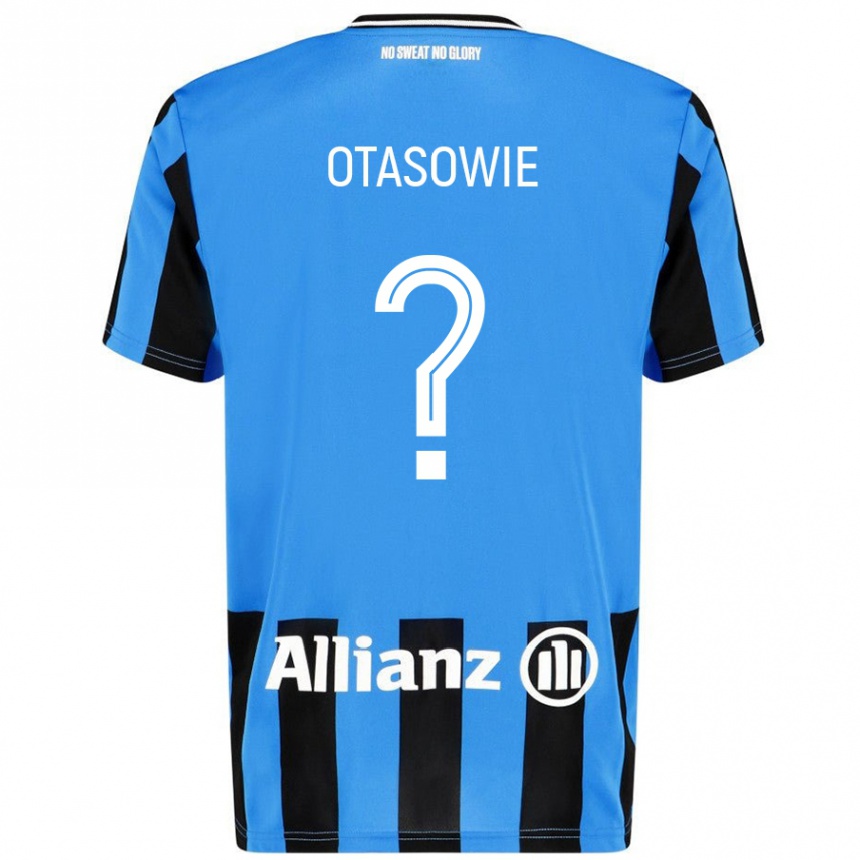 Kinder Fußball Owen Otasowie #0 Himmelblau Schwarz Heimtrikot Trikot 2024/25 T-Shirt Luxemburg