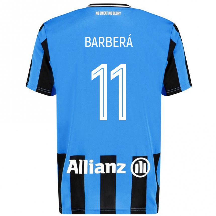 Kinder Fußball Víctor Barberá #11 Himmelblau Schwarz Heimtrikot Trikot 2024/25 T-Shirt Luxemburg