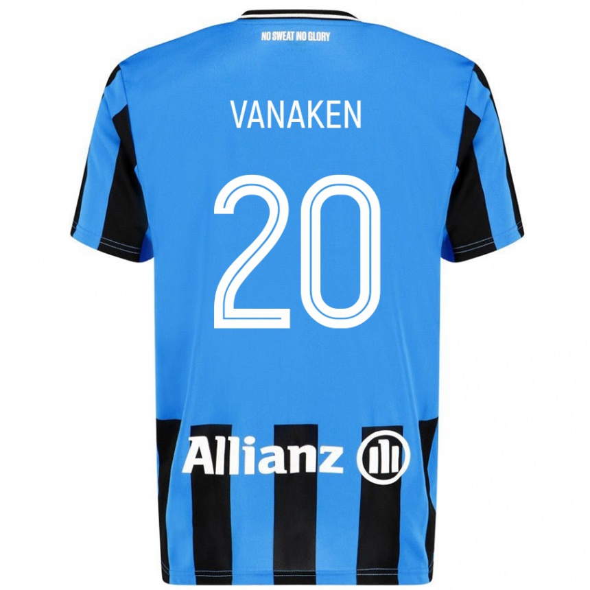 Kinder Fußball Hans Vanaken #20 Himmelblau Schwarz Heimtrikot Trikot 2024/25 T-Shirt Luxemburg